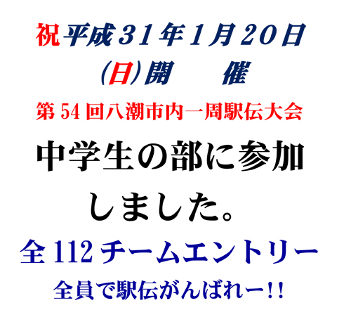 第54回八潮市内一周駅伝大会結果